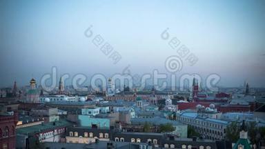 莫斯科，俄罗斯，街景延时摄影，空中摄影